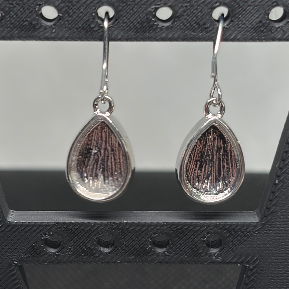 Genuine Rose Quartz Tear Drop Earrings - Picture 4 of 5